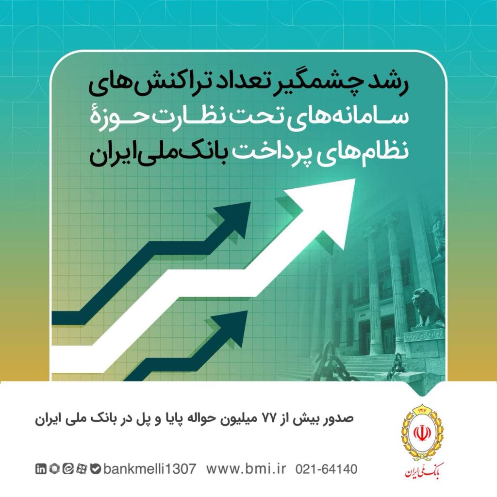 e9e25be3 bd8b 456b bd7c 99df1df5889a 1024x1024 - رشد چشمگیر تراکنش‌های سامانه‌های پرداخت بانک ملی ایران در سال گذشته؛ ۷۷ میلیون حواله پایا و پل صادر شد