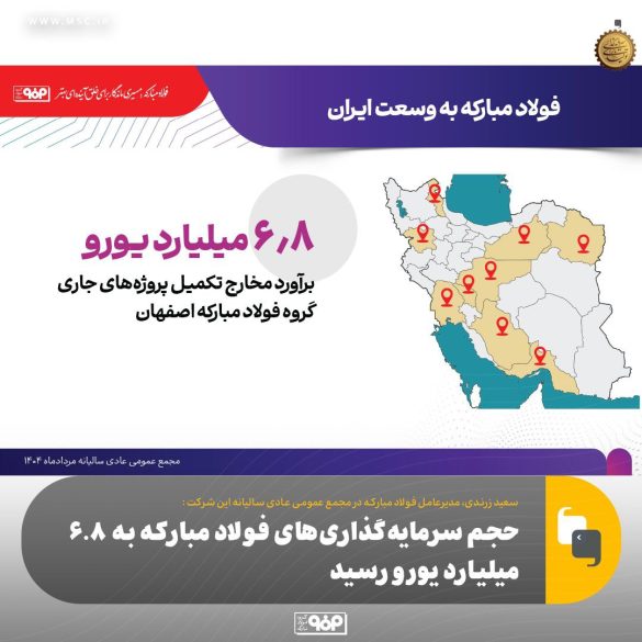 01 1 585x585 - جهش سرمایه‌گذاری فولاد مبارکه؛ 6.8 میلیارد یورو در خدمت تولید
